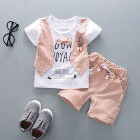 Kids Bowknot T-Shirt Shorts 2pcs/Sets boys and girls