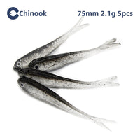 Chinook 5pcs Lure Soft Bait SoftFish Fork Tail with or without Hook Fluke Swimbaits Jerkbaits Silicone Fish Bait Fishing Tackle