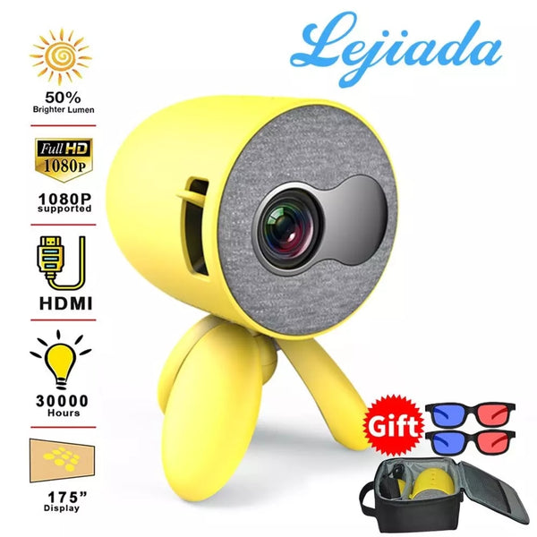 LEJIADA YG220 Mini Projector 3.5mm Audio Phone with screen Update Version