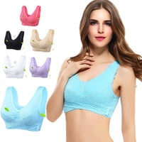 Plus Size Quick Dry Padded Sports Bra Women Wire Free Adjustable