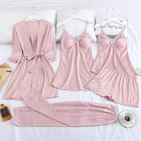Women Robe Suit Pajamas Nighty & Kimono Bathrobe Gown Nightdress Silky Lace Sleep Set