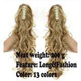 AZQUEEN Synthetic 20 Inch  Fiber Claw Clip Wavy Ponytail Extension Clip-In Hair Wig For Women