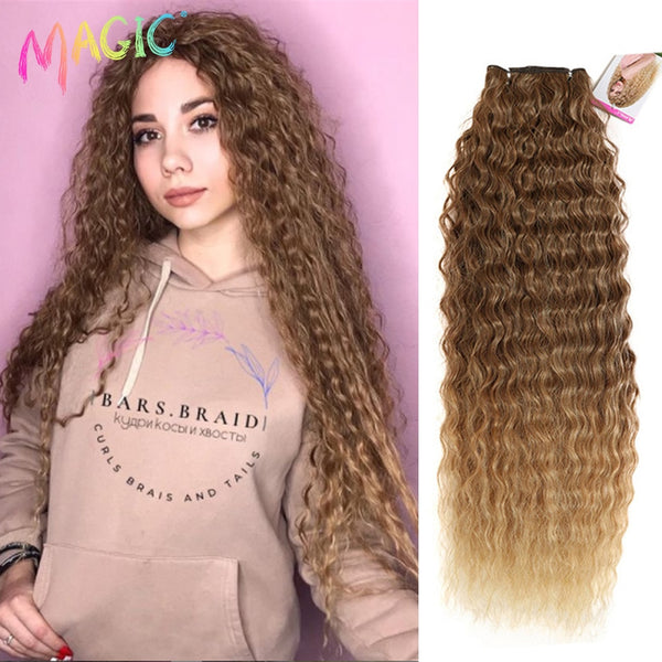Synthetic Hair Weave Ombre Color Two Tone Curly Hair Extension 120g