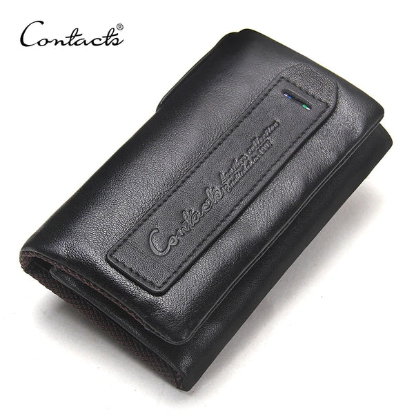 Genuine Leather Men Key Wallet Small