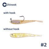 Chinook 5pcs Lure Soft Bait SoftFish Fork Tail with or without Hook Fluke Swimbaits Jerkbaits Silicone Fish Bait Fishing Tackle