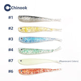 Chinook 5pcs Lure Soft Bait SoftFish Fork Tail with or without Hook Fluke Swimbaits Jerkbaits Silicone Fish Bait Fishing Tackle