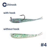 Chinook 5pcs Lure Soft Bait SoftFish Fork Tail with or without Hook Fluke Swimbaits Jerkbaits Silicone Fish Bait Fishing Tackle