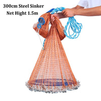 American Hand Cast Net with Flying Disc High Strength Fly Cast