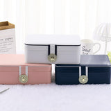 Jewelry Box Double Layer Portable Organizer Ring  Travel  Watch Leather Display Storage Case For Earrings Necklace