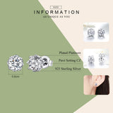 100% 925 Sterling Silver Sparkling Light Stud Earrings For Women