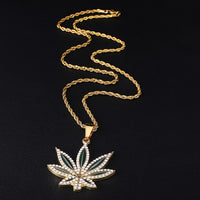 Full Rhine Stoned Leaves Bling Iced Out