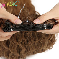 Synthetic Hair Weave Ombre Color Two Tone Curly Hair Extension 120g