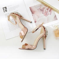 Women Sandals diamond heels Rhinestone Stiletto