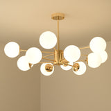 Gold plate Lustry led Chandelier E27 Bulb Glass Shade Hanging Dining bed Living room decoration Light Fixtures