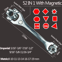 48 in 1 Wrench Socket Works with Spline Bolts Torx 360 Degree 6-Point Universial