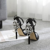 Women Sandals diamond heels Rhinestone Stiletto