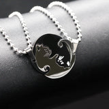 Cat Necklaces Pendants for Men and Women Couple Necklace Pendant Stainless Steel SN156