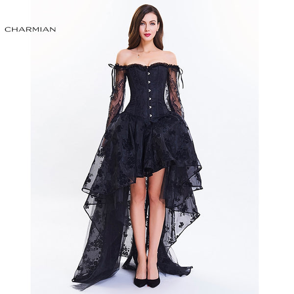 Steampunk Corset Dress Victorian Retro Gothic Top Burlesque Lace