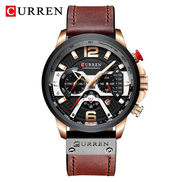 Top Brand Luxury CURREN Chronograph Mens Watches Waterproof Sport Quartz