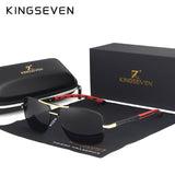 KINGSEVEN 2019 Brand Men Aluminum Sunglasses HD Polarized UV400 Mirror Male Sun Glasses Women For Men Oculos de sol N724