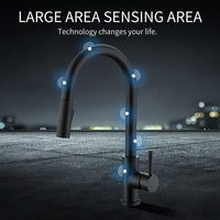 Pull Out Black Sensor Kitchen Faucets Stainless Steel Smart Induction Mixed Tap Touch Control Sink Tap