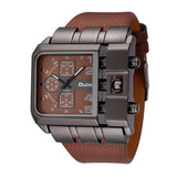 Oulm 3364 Casual Wristwatch Square Dial Wide Strap Men Quartz Watch