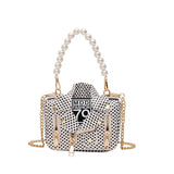 Dot Mini Jacket Bag Lady Shoulder Bag Pearl Handle Chain Crossbody Bags