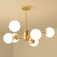 Gold plate Lustry led Chandelier E27 Bulb Glass Shade Hanging Dining bed Living room decoration Light Fixtures