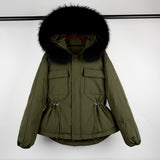 Fur Hooded Coat 90% Duck Down Jacket Women Short Female