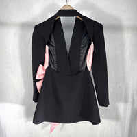 TWOTWINSTYLE Color block Casual Coat Notched Sleeve Patchwork Diamond Slim Female Blazer