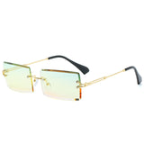 Rectangle Sunglasses Women Men Rimless Square