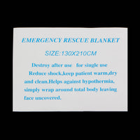 Waterproof Disposable Outdoor  Emergency Survival Rescue Space 210*130CM Foil First Aid Foil Thermal Blanket Accessory