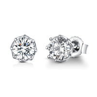 100% 925 Sterling Silver Sparkling Light Stud Earrings For Women