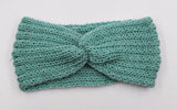 Winter Warmer Ear Knitted Headband Turban For Women Crochet Bow Wide Stretch Solid Hairband