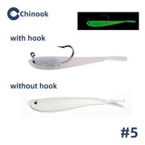 Chinook 5pcs Lure Soft Bait SoftFish Fork Tail with or without Hook Fluke Swimbaits Jerkbaits Silicone Fish Bait Fishing Tackle