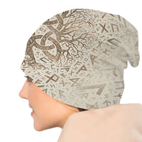 Vikings Ragnar Lothbrok Beanie Hats Tree Of With Triquetra And Futhark Knit Hat