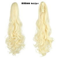 AZQUEEN Synthetic 20 Inch  Fiber Claw Clip Wavy Ponytail Extension Clip-In Hair Wig For Women