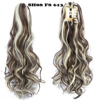 AZQUEEN Synthetic 20 Inch  Fiber Claw Clip Wavy Ponytail Extension Clip-In Hair Wig For Women