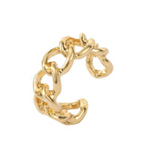 Gold Color Plating Chain Shape RING 7mm Wide For Unisex Vintage