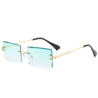 Rectangle Sunglasses Women Men Rimless Square