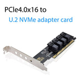 NGFF PCI-E 16X To Four U.2 U2 Kit SFF-8639 NVME PCIe SSD Adapter VROC Raid0 Hyper For Mainboard SSD SFF-8643 PC Hardware Cables