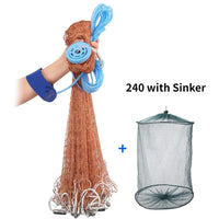 With sinker and without sinker Cast Net Fishing Network USA Hand Cast Net Outdoor Throw Catch Fishing Net Tool Gill net