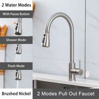 Kitchen Faucets Brushed Nickel Pull Out