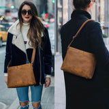 S-ZONE Medium Women Vintage Genuine Leather Crossbody Bag