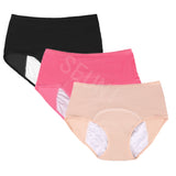3 Pcs/Pack Women Menstrual Panties Plus Size Leak-Proof Period Underpants