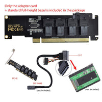 NGFF PCI-E 16X To Four U.2 U2 Kit SFF-8639 NVME PCIe SSD Adapter VROC Raid0 Hyper For Mainboard SSD SFF-8643 PC Hardware Cables