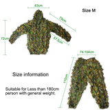 Men Women Kids Outdoor Ghillie Suit Camouflage Clothes Hunting Suit Pants Hooded Jacket