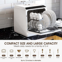 Airmsen Mini Portable Countertop Dishwasher