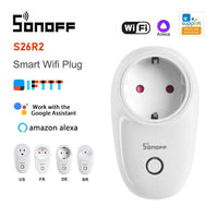 SONOFF S26 WiFi Smart Plug Socket EU-FR/US/BR/DE Timer Wall Power Socket Support Alexa Google Home Ewelink Alice Smartthings