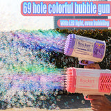 Bubble Guns LED Light Electric Automatic Magic Soap Rocket Bubbles Machine